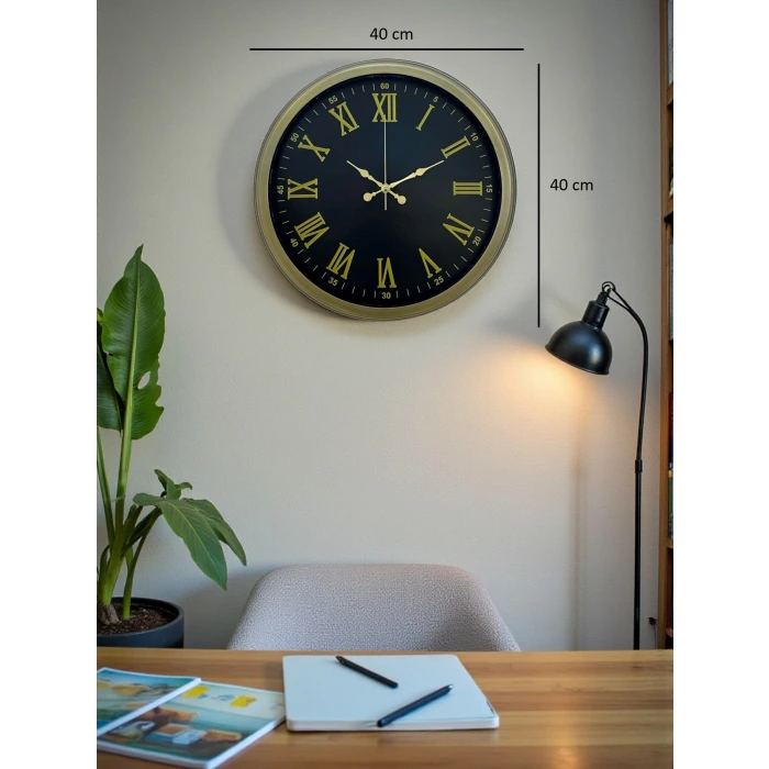 40 Cm Metal Vintage Roma Rakamlı Duvar Saati
