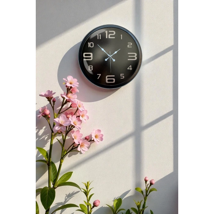 40 cm Siyah Metal Modern Duvar Saati