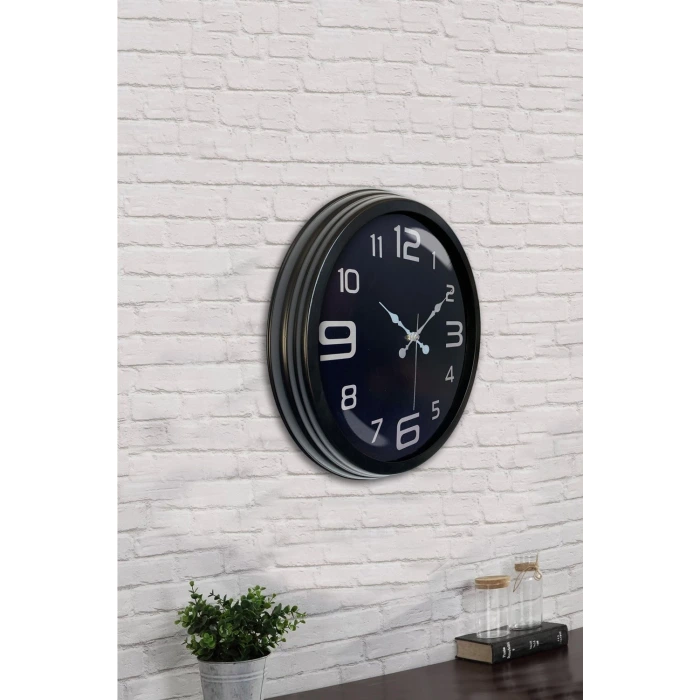 40 cm Siyah Metal Modern Duvar Saati