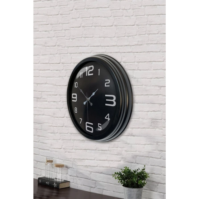 40 cm Siyah Metal Modern Duvar Saati