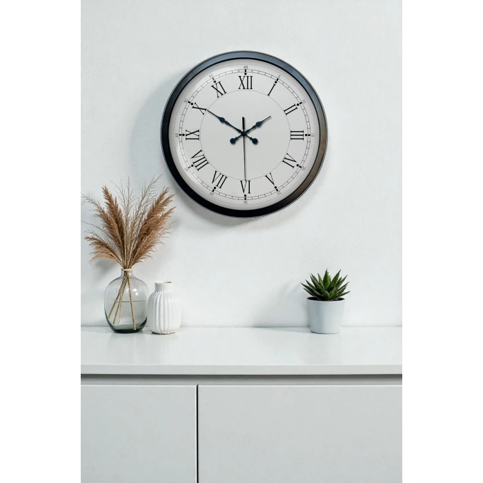 40 cm Siyah Metal Retro Duvar Saati