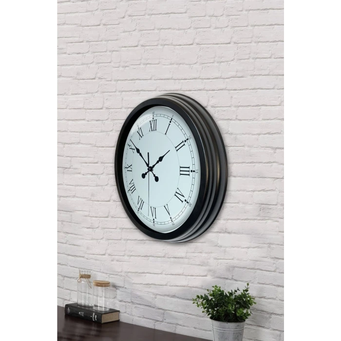 40 cm Siyah Metal Retro Duvar Saati