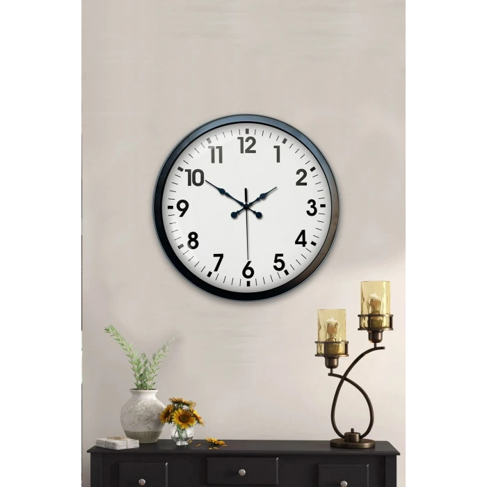 40 cm Siyah Metal Standart Duvar Saati