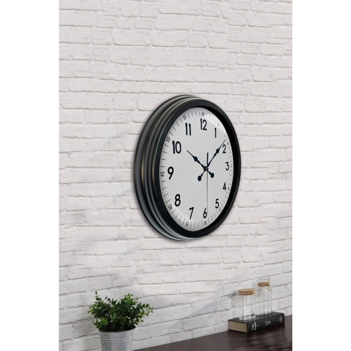 40 cm Siyah Metal Standart Duvar Saati