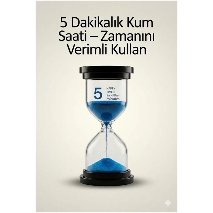 5 Dakikalık Kum Saati Zamanlayıcı – MAVİ Dekoratif Masa Saati 4 Renk Seçeneği