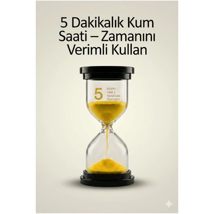 5 Dakikalık Kum Saati Zamanlayıcı – SARI Dekoratif Masa Saati 4 Renk Seçeneği