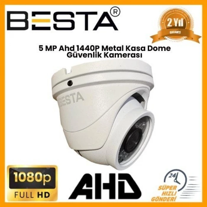 5 MP Ahd 1440P Metal Kasa Dome Güvenlik Kamerası KD-9423