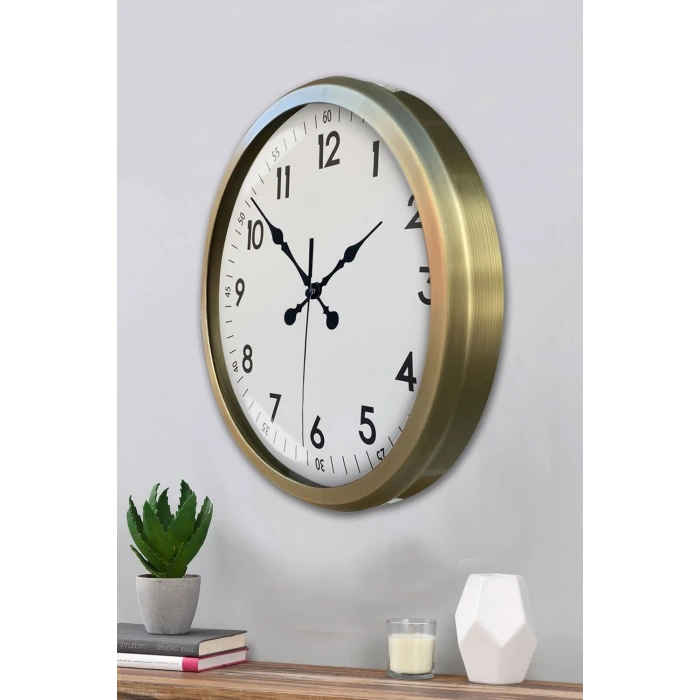 52 cm Eskitme Metal Dekoratif Duvar Saati