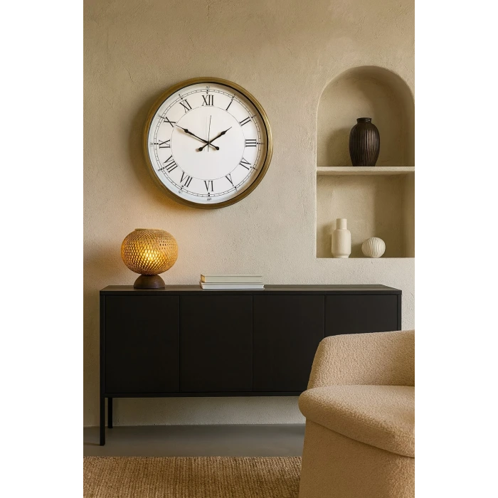 52 cm Eskitme Metal Retro Duvar Saati