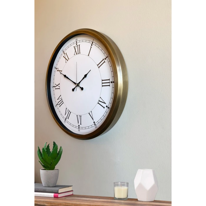 52 cm Eskitme Metal Retro Duvar Saati