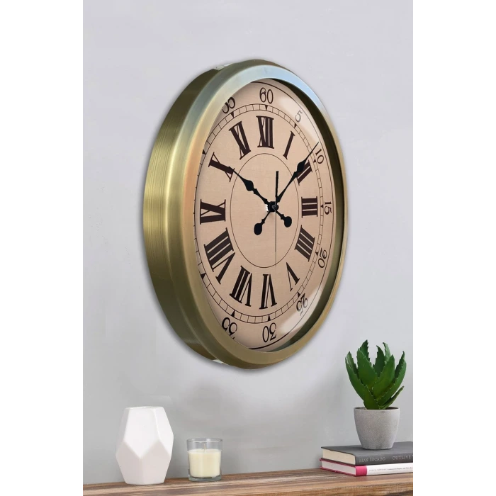 52 cm Eskitme Metal Roma Rakamlı Duvar Saati