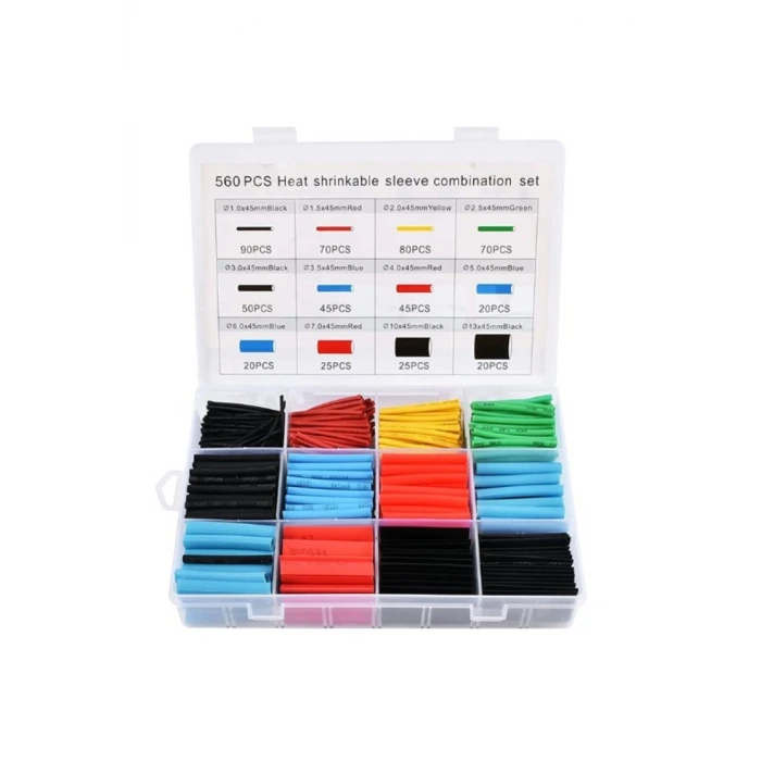 560 Parça Set Isıyla Daralan Makaron Kablo Koruyucu Kılıf