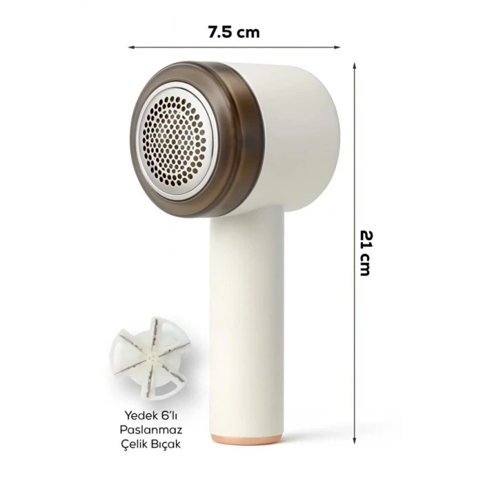 6 Bıçaklı 2 Kademeli  Tüy Tiftik  Şarjlı   Temizleme Makinesi Ve Tüy Toplama Rulosu (Yedek Bıçaklı)