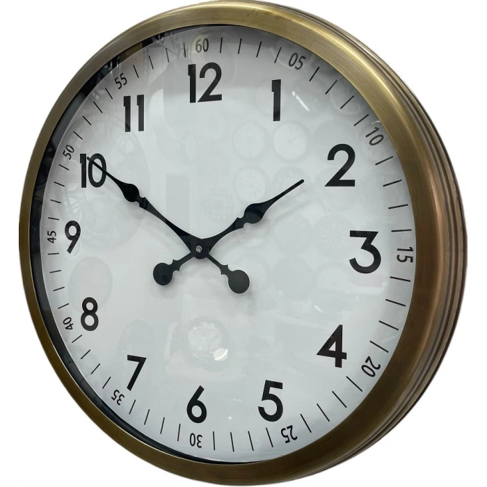 60 cm Eskitme Metal Dekoratif Duvar Saati