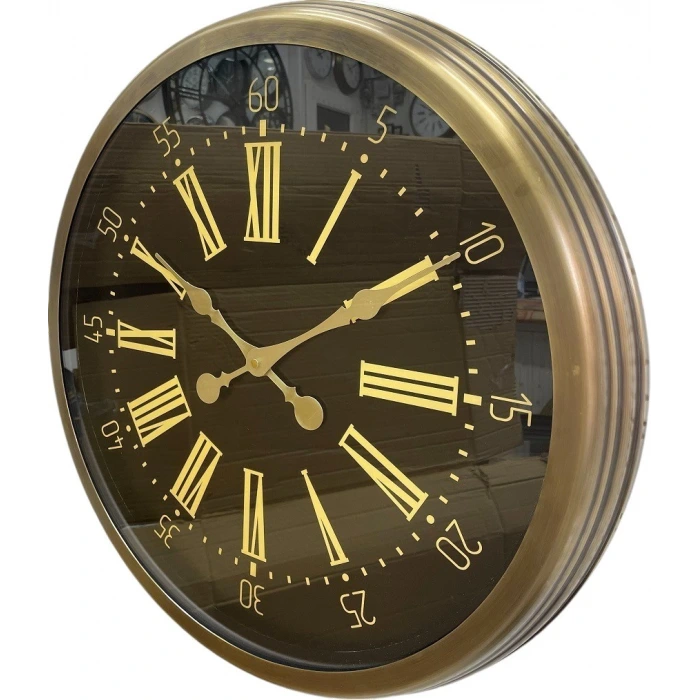 60 cm Eskitme Metal Roma Rakamlı Duvar Saati