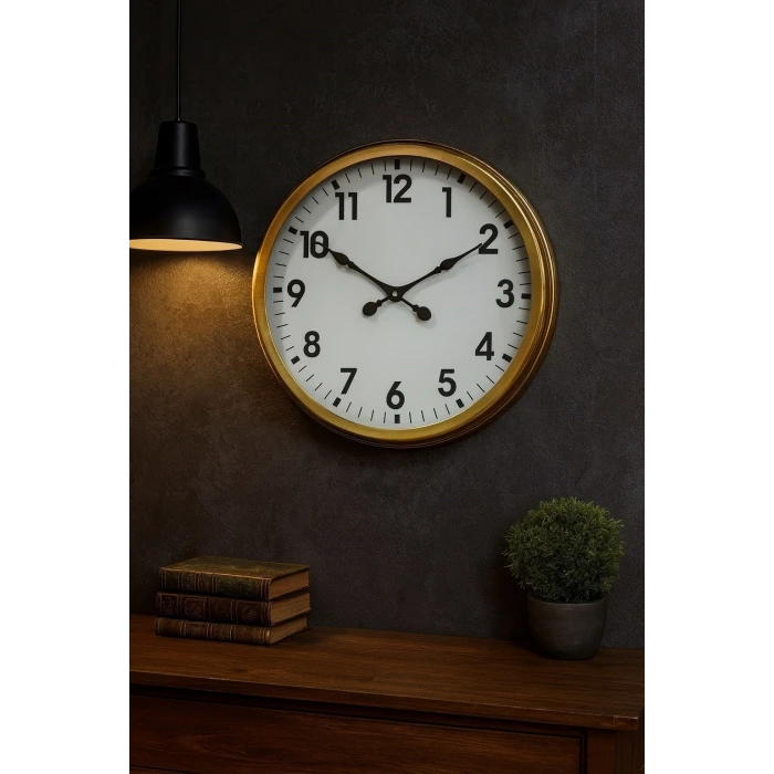 60 cm Eskitme Metal Standart Duvar Saati