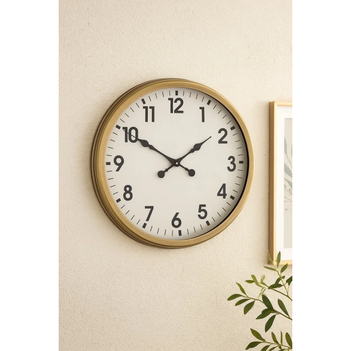 60 cm Eskitme Metal Standart Duvar Saati