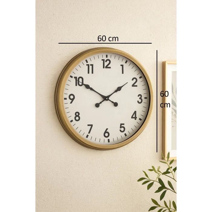 60 cm Eskitme Metal Standart Duvar Saati