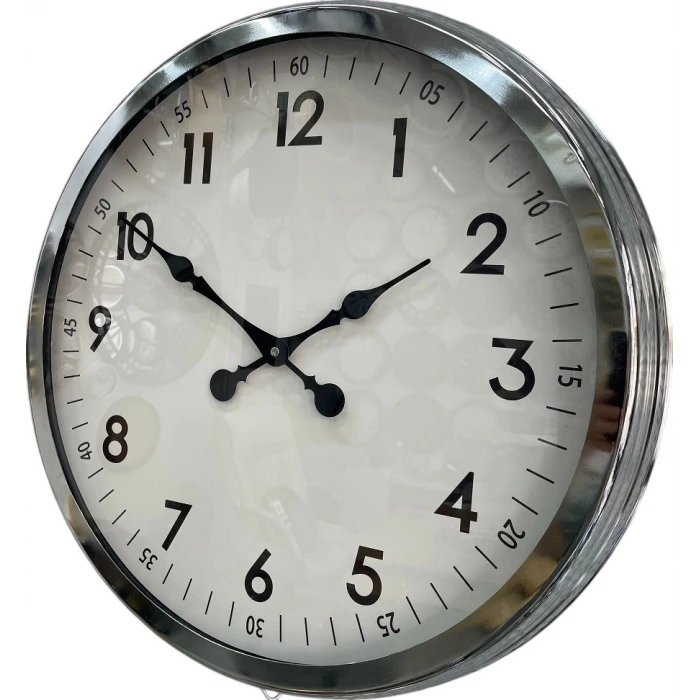 60 cm Krom Metal Dekoratif Duvar Saati