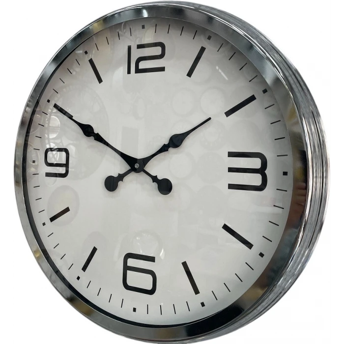60 cm Krom Metal Dizayn Duvar Saati