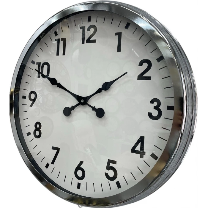 60 cm Krom Metal Duvar Saati
