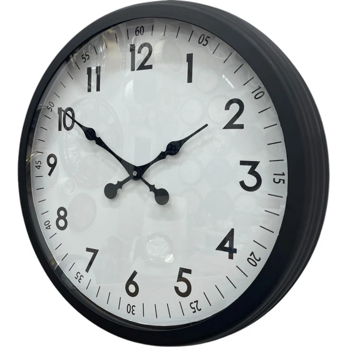 60 cm Siyah Dekoratif Metal Duvar Saati