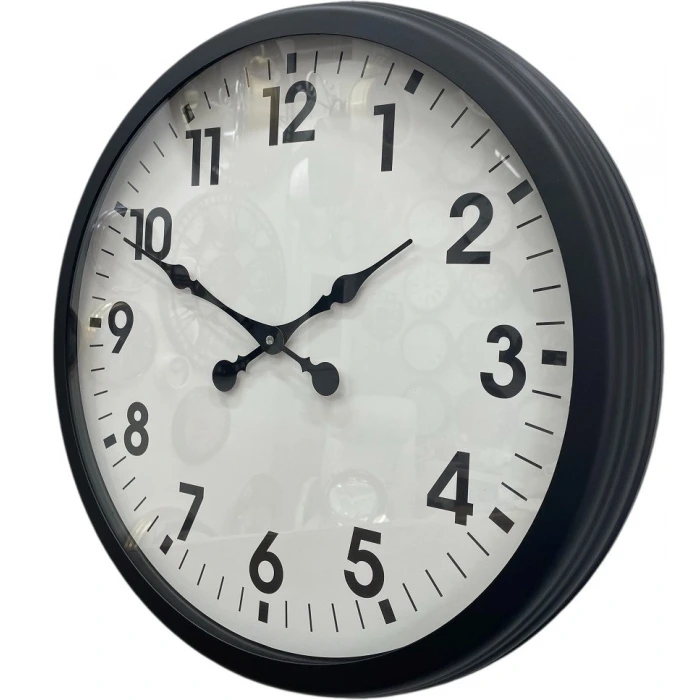 60 cm Siyah Metal Duvar Saati
