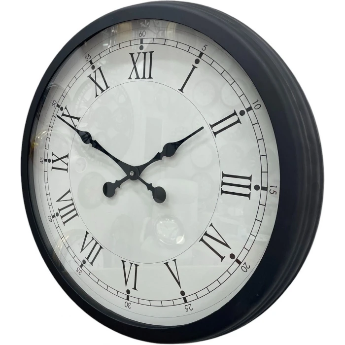 60 cm Siyah Metal Roma Rakamlı Duvar Saati