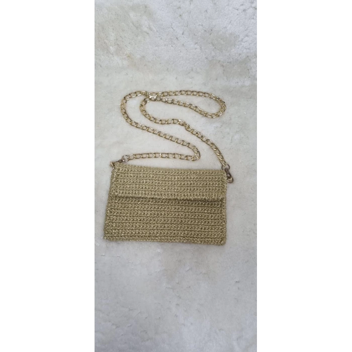 El Yapımı Örgü Şık Sarı Kadın Çantası – İpekyıldızı