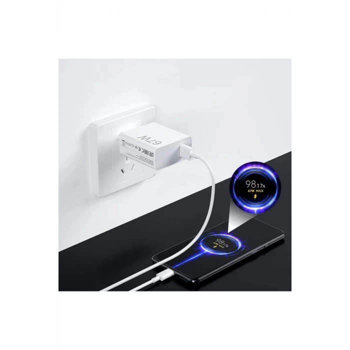 ⚡ 67W Hızlı Şarj Adaptörü + Type-C Kablosu | Süper Hızlı Şarj Cihazı 1 metre