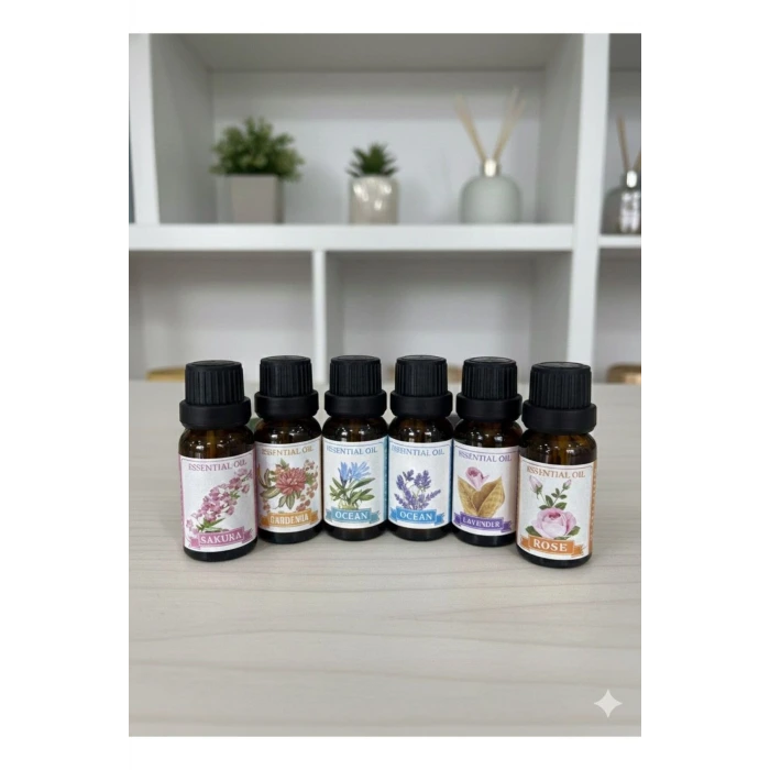 6’lı Esans Yağ Seti – Difüzör, Oda Kokusu, Mum ve Sabun Yapımına Uygun