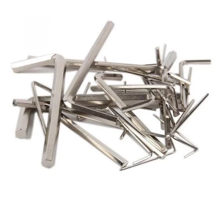 9 Parça Çelik Alyan Seti Kısa Düz Köşe Alyan Anahtar Takımı