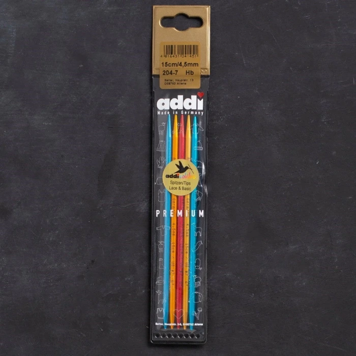 Addi Colibri 4,5mm 15cm Renkli Çorap Şişi - 204-7