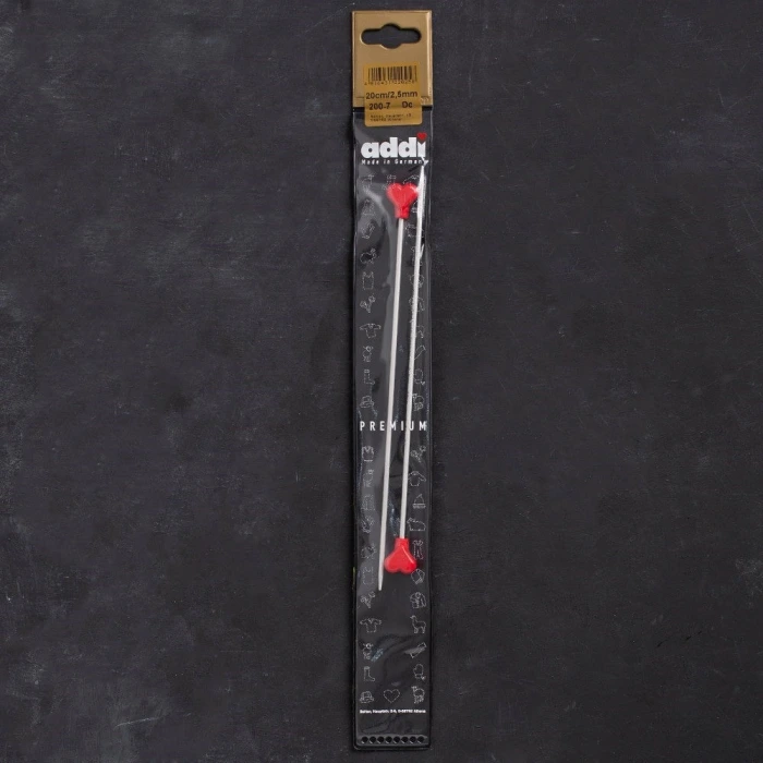 Addi Kalpli 2,5mm 20cm Klasik Alüminyum Örgü Şişi