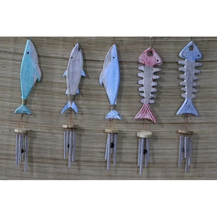 Ahşap Balıklı Metal Çan No:5