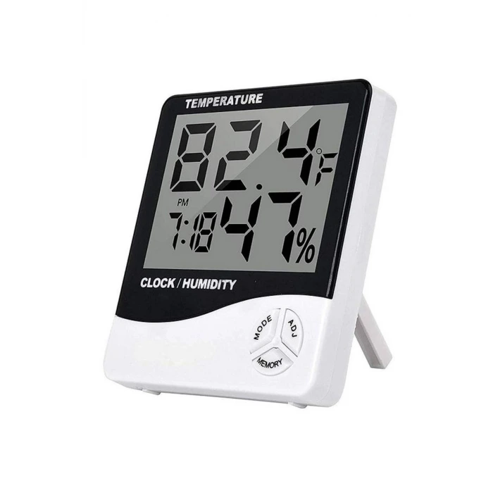 Akıllı Dijital Nem Sıcaklık Ölçer Termometre Masa Saati Fonksiyonel Ev Oda Ortam Dijital Sensörlü