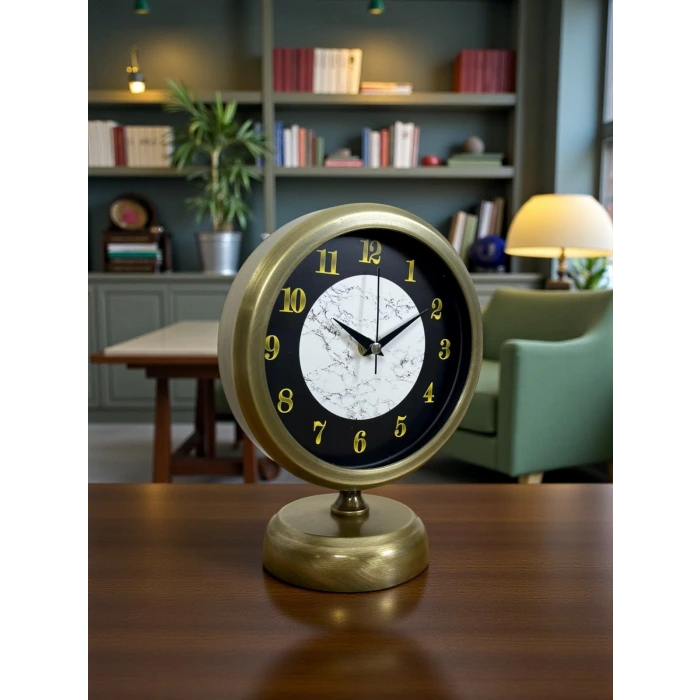 Antique Aura 25 x 20 Cm Eskitme Metal Masa Saati