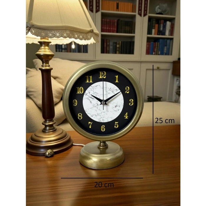 Antique Aura 25 x 20 Cm Eskitme Metal Masa Saati