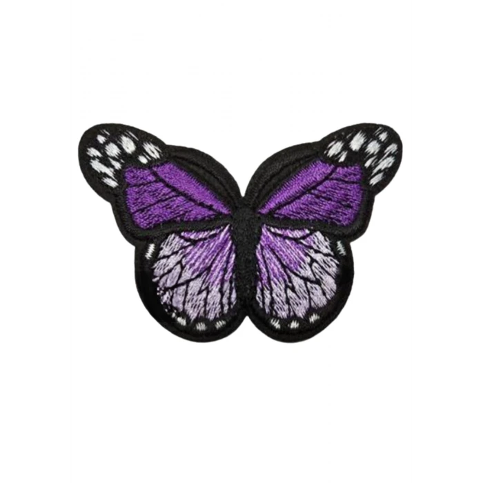 Aplike Ütü İle Yapışan Kelebek Mor Arma 7x5 cm