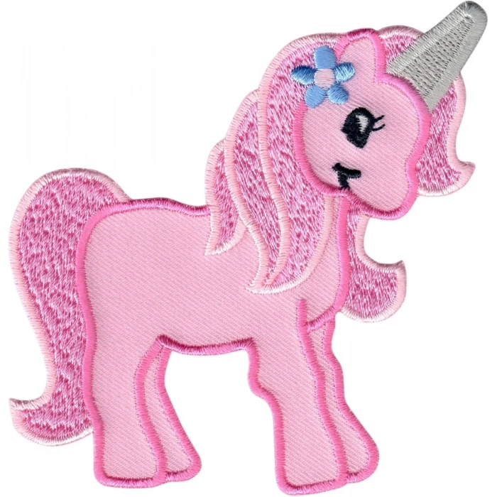 Aplike Ütü İle Yapışan Unicorn Pembe Arma 4x4 cm