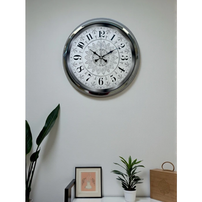 Asil Motif Krom 40 Cm Metal Duvar Saati