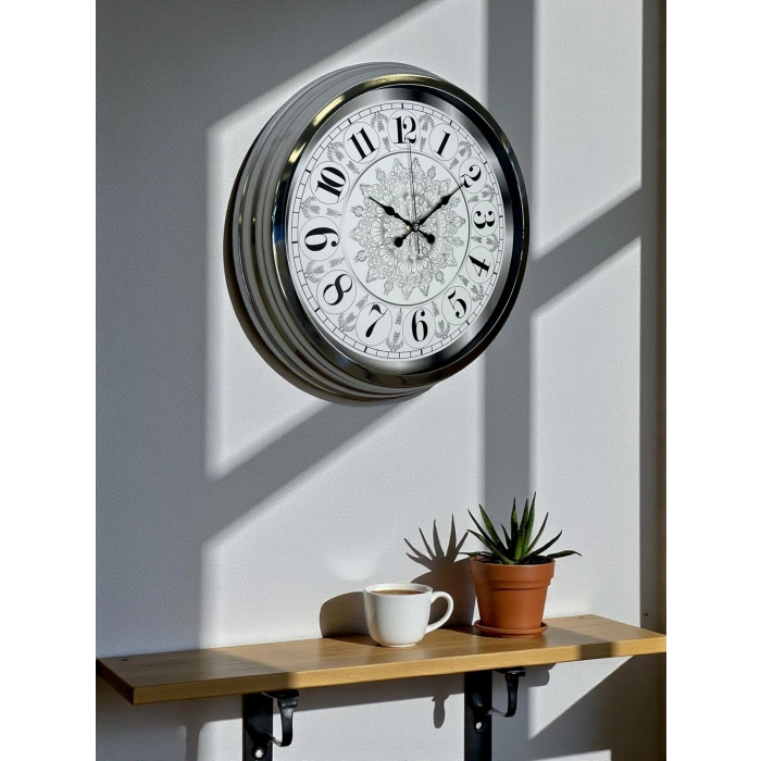 Asil Motif Krom 40 Cm Metal Duvar Saati