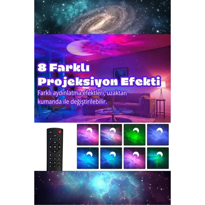 Astronot Bluetooth Hoparlör Bulutsusu Galax yAy Tavan Gökyüzü Projektör Zamanlayıcı Gece Lambası