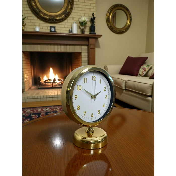 Aura Gold Modern 25 x 20 Cm Metal Masa Saati