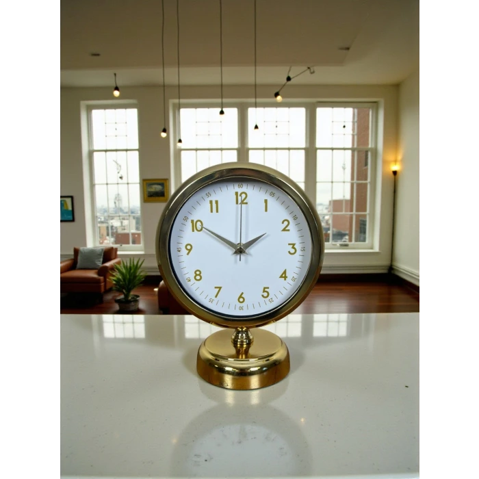 Aura Gold Modern 25 x 20 Cm Metal Masa Saati