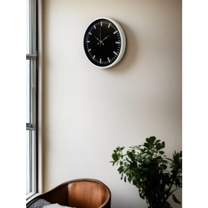 Beyaz 36 Cm Modern Duvar Saati