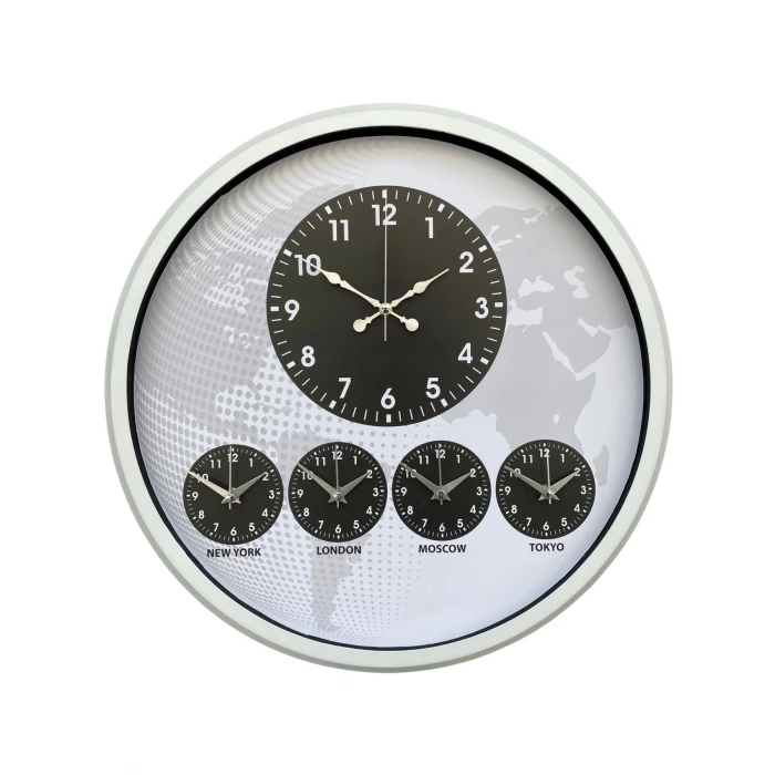 Beyaz 52 Cm Zarif Dünya Saati