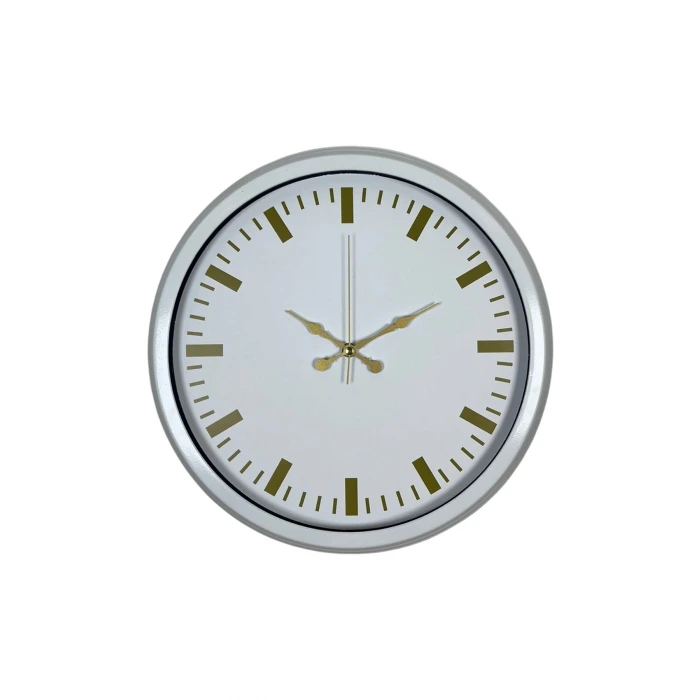 Beyaz Zarafet 40 Cm Metal Duvar Saati