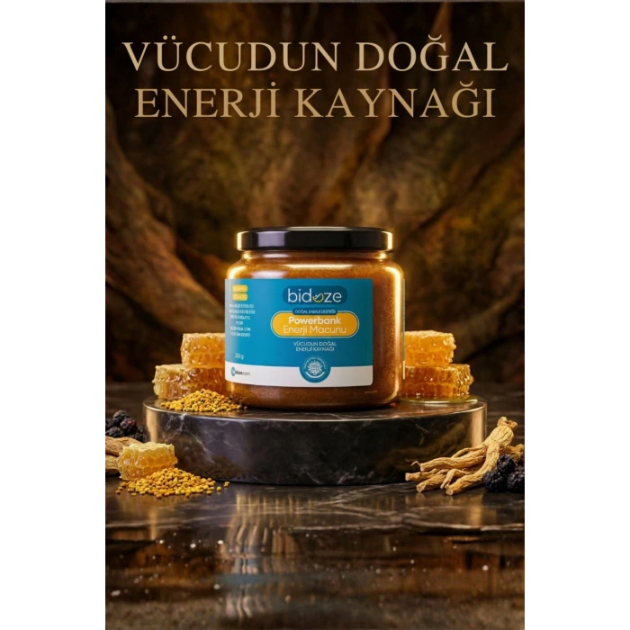 Bidoze Powerbank Enerji Macunu 220 Gr. | Arı Ekmeği, Ginseng & Arı Sütü İçerikli Doğal Enerji Macunu