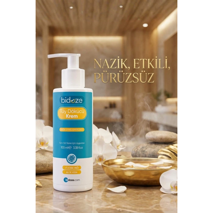 Bidoze Tüy Dökücü Krem 100 Ml | Aloe Vera ve Hindistan Cevizi Yağlı Pürüzsüzlük
